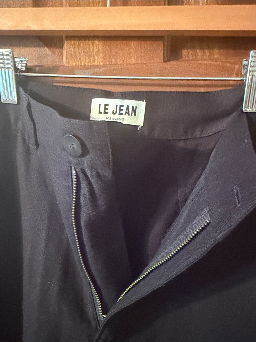 LeJean Black Linen Pants 25